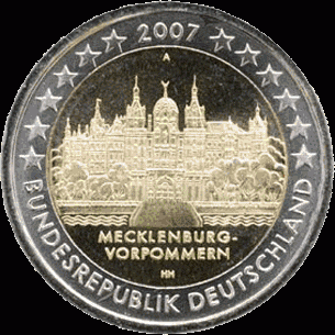 Duitsland 2 euro 2007 Mecklenburg-Vorpommern: Schloss Schwerin UNC